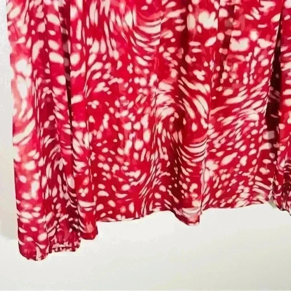 NEW Maje Lipone Swirling Dot Chiffon Ruffle Smock Blouse Preppy French Coastal - Picture 5 of 9